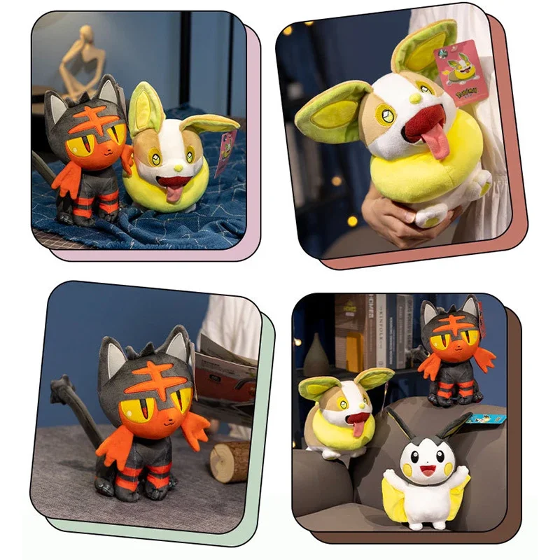 

Pokemon Emolga Litten Plush Toys Anime Pokémon Plushie Dolls 25cm Cute Stuffed Pillow Eevee Sitting Christmas Gift for Childrens