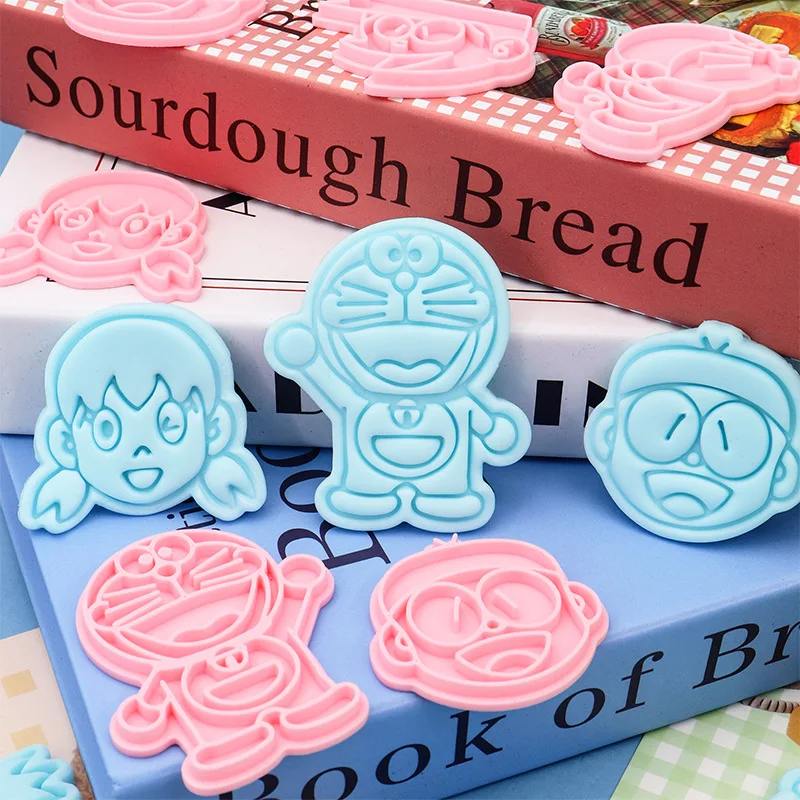 Molde para Galletas de la Serie de Dibujos Animados Doraemon, Molde Tridimensional Creativo con Personajes de Dibujos Animados, Herramientas para Hornear en el Hogar