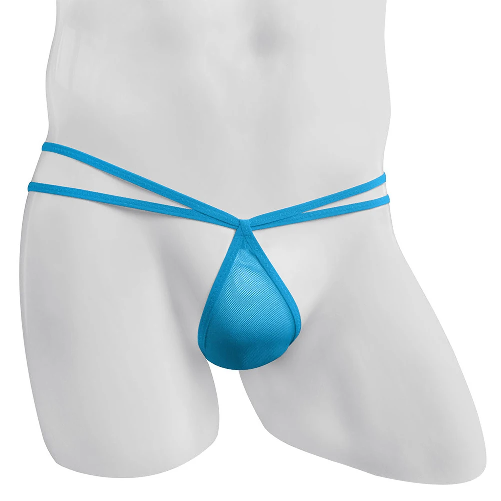 男性のためのセクシーなシームレスな下着,メッシュ,透明,ポケット付き,ひもパンティー,穴あき,通気性,軽量,男性用パンティー