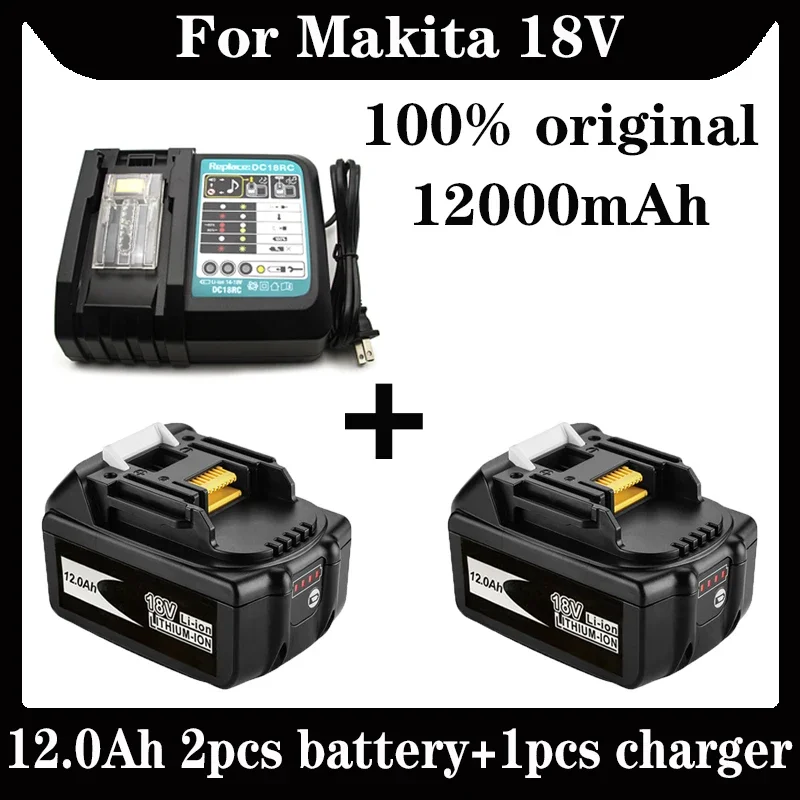 Makita 18V Battery 12000mAh Rechargeable Power Tools Battery 18V makita with LED Li-ion Replacement LXT BL1860B BL1860 BL1850