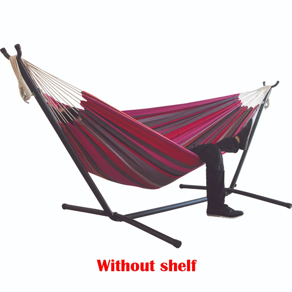 Portable Outdoor Hammock Indoor Yard Striped Hanging Large Chair Hammocks Camping Sleeping Swing Hanging Bed Without Shelf