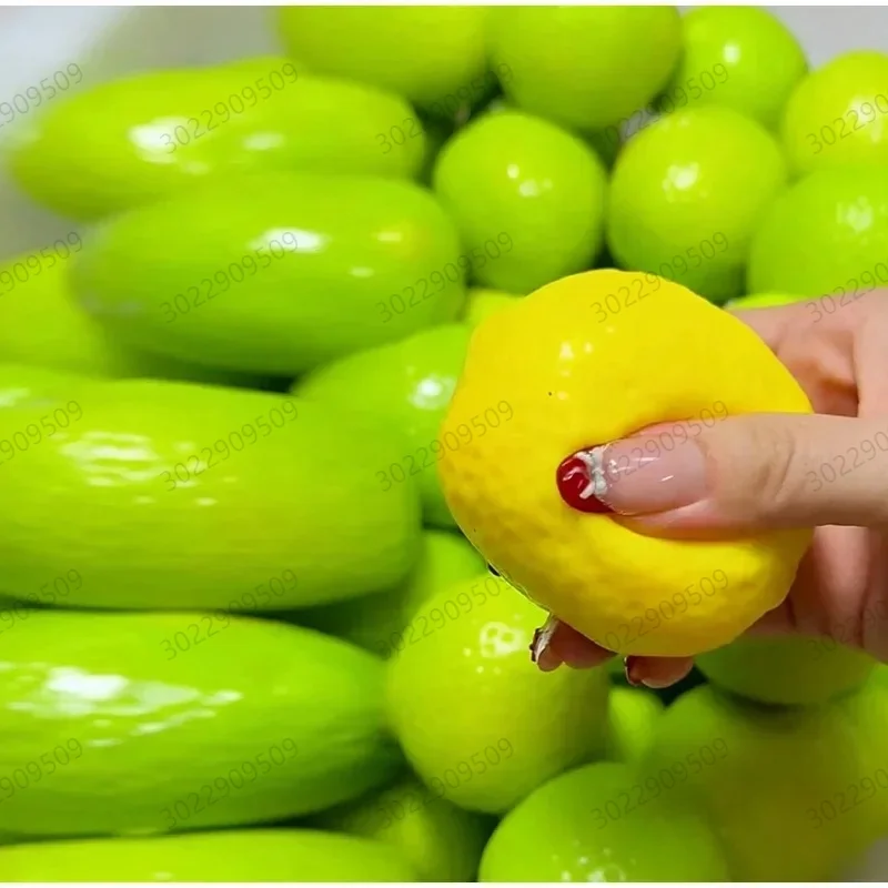 Handmade Crunchy Lemon Stress Ball Squeeze Toy Color-Changing Fruit Crispy Squishy Fidget Ball ASMR Sensory Stress Relief Toy