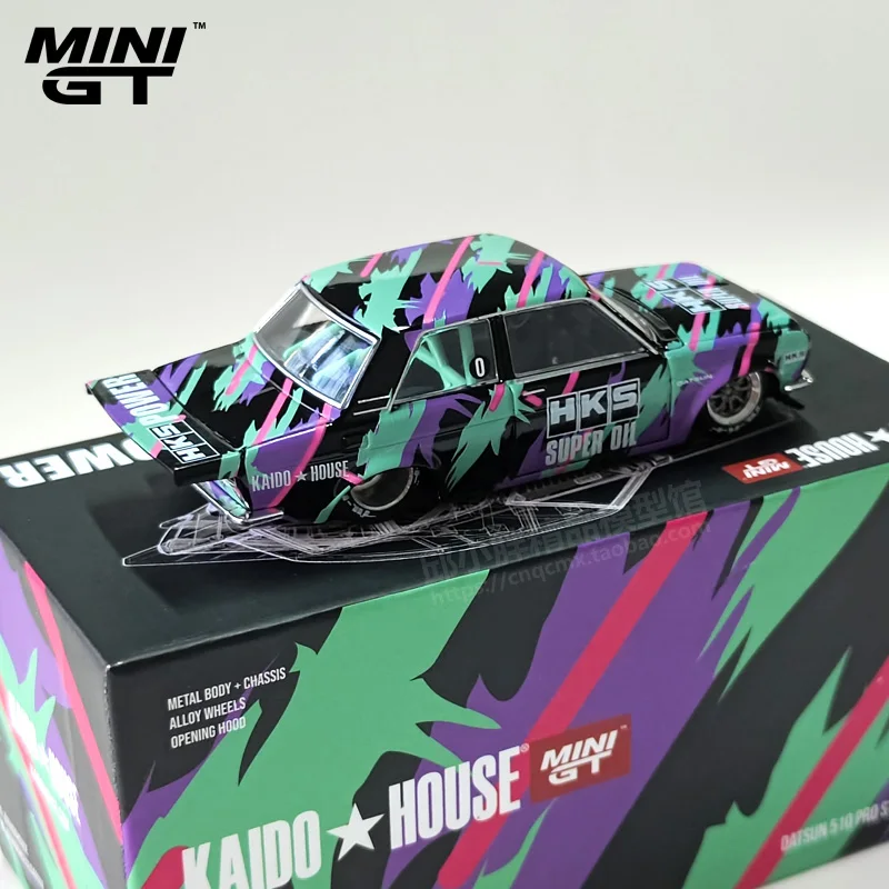 TSM MINI GT KAIDO HOUSE 1:64 Open front cover Datsun 510  Diecast  alloy car model HKS collection display Gifts