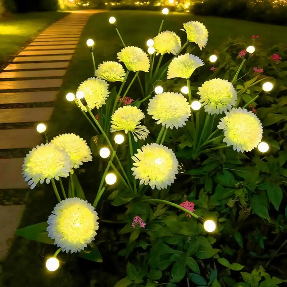Solar Holiday Party Lights Solar Ground Stake Lights Outdoor Waterproof Flickering Firefly Garden Lamps Automatic Charging