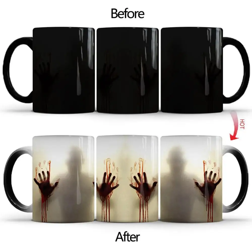 Zombie Thermochromic Color Changing Creative Novelty Heat Sensitive Coffee Mug Drinkware Tea Cup Milk Bottle