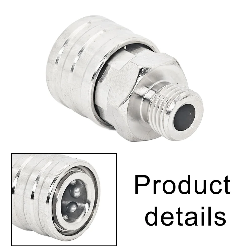 Stainless Steel 1/4 Inch Male to 12mm Female Quick Connector for High Pressure Water Jet Cleaner and Car Wash Tools