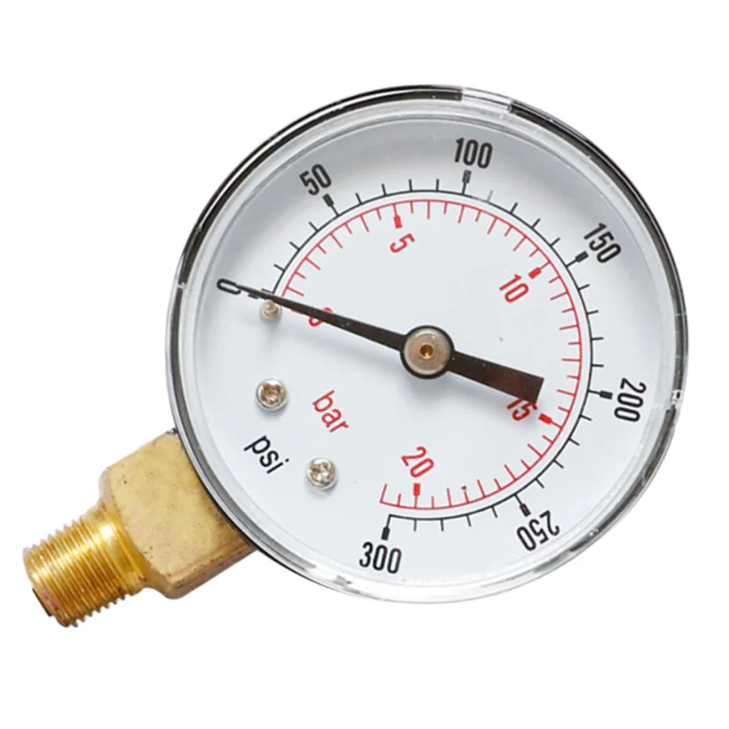 Air Water Pressure Gauge 1/4 BSP Manometer Y504 0-300psi Center Back Mount