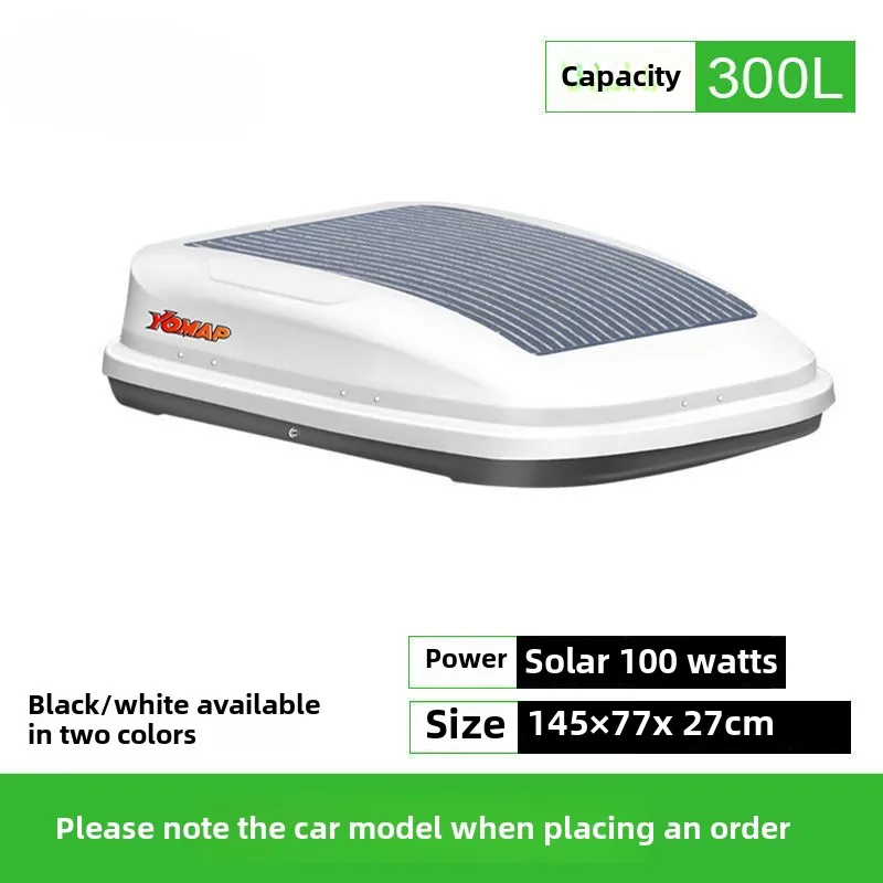 300L Solar Roof Luggage SUV Roof Box Car Solar Panel Fast Charge Travel Flat Bed Car Universal 145 * 77 * 27cm