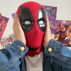 Deadpool Mask with 1 Pair of Magnetic Eyes 1:1 Movie Replica 3D Screen Printed Deadpool Helmet Halloween Cosplay Masks for Gift