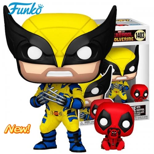 NUEVO Wolverine con Babypool Funko Pop!! Deadpool y Wolverine 1403 #   Figuras de Vinilo PVC, Muñecas Coleccionables, Juguetes para Niños