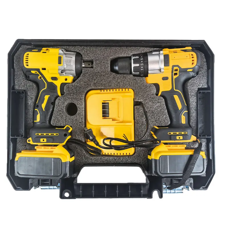 

The two-piece toolbox can be used for household electric wrenches, drills, motors, and power tool sets.