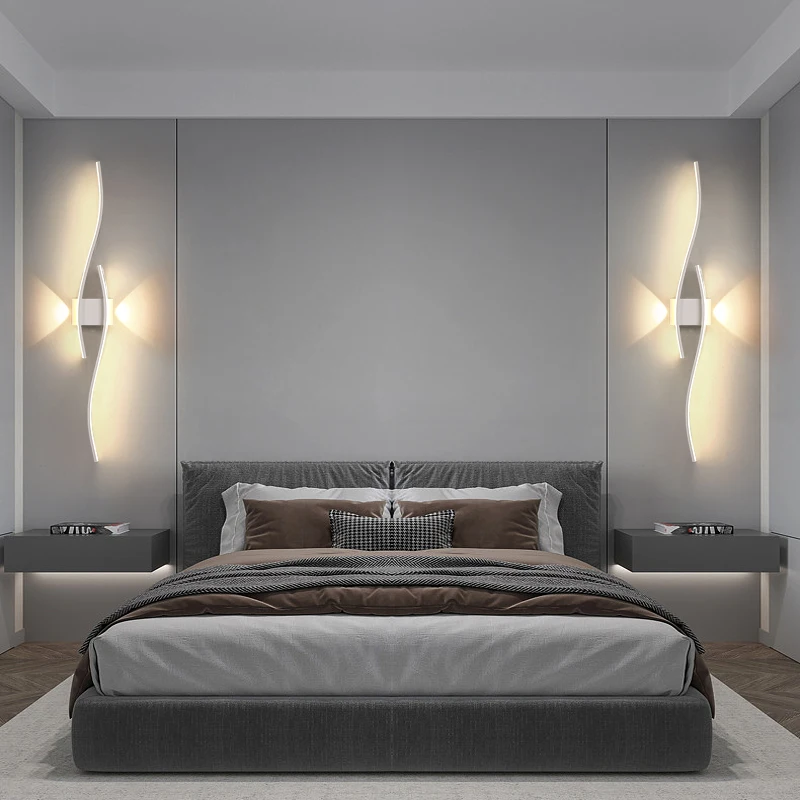 

Красивый современный простой настенный светильник, алюминиевый светодиодный настенный светильник для гостиной, ТВ, настенный светильник для спальни, гостиной, украшение дома, освещение