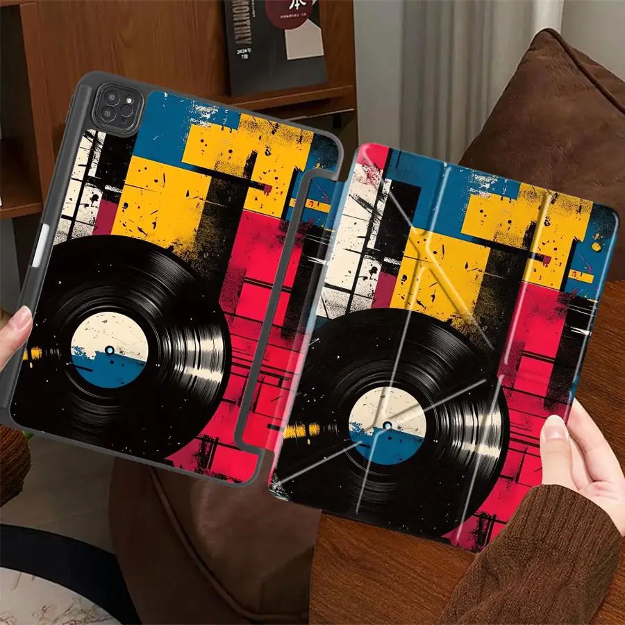 

Чехол-подставка для планшетов iPad Pro 11-го, 10-го, 9-го, 8-го, 7-го поколений, 12.9 дюймов, Mini 6, 7, Air 4, 5, M3, M2, M4, 11 дюймов Pro 2025, винтажный дизайн «Кассета»