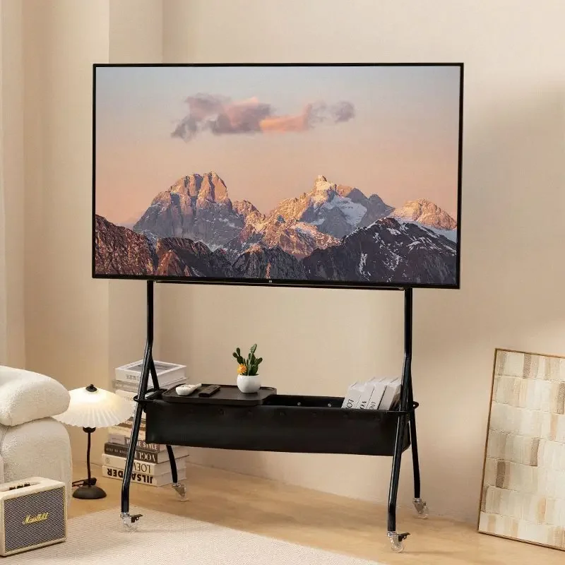 Nordic Modern Mobile TV Stand Removable Floor Bracket for 32-75 Inch TV Small Apartment Living Room Furniture
