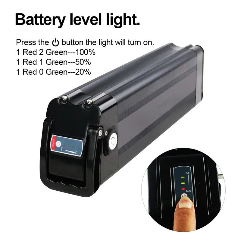Silver Fish Lithium-Akku für Elektrofahrräder, 36 V, 48 V, 19,2 Ah, 17,5 Ah, 13 Ah, 18650, 250 W, 350 W, 500 W, 1000 W, Nabenmotor – Detail 6