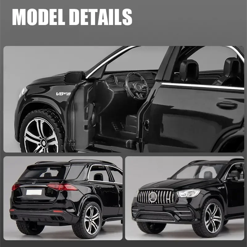 1:32 Alloy Car Model Diecast Metal Toy Off-road Vehicles Car Model Simulation Sound Light for GLE 63S SUV Collection Children