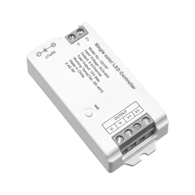 

ABRU-5-24V Single Color Low Voltage LED Dimmer Controller Set With 2.4Ghz RF Ultra-Thin Touch Slider