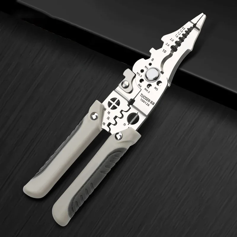 21 in 1 Wire Stripping Pliers Comfortable Non Slip Handle Electrician Hand Tools Multitool Adjustable Automatic Stripper Tool