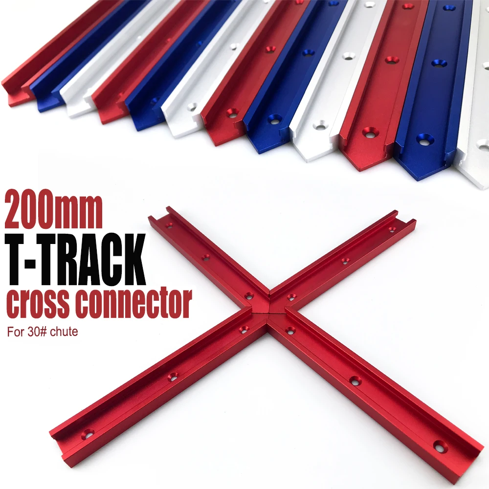 For 30# Chute Woodworking T-track Cross Connector Track Miter Gauge Guide Rail Circular Saw Flip Table Track Intersection Parts