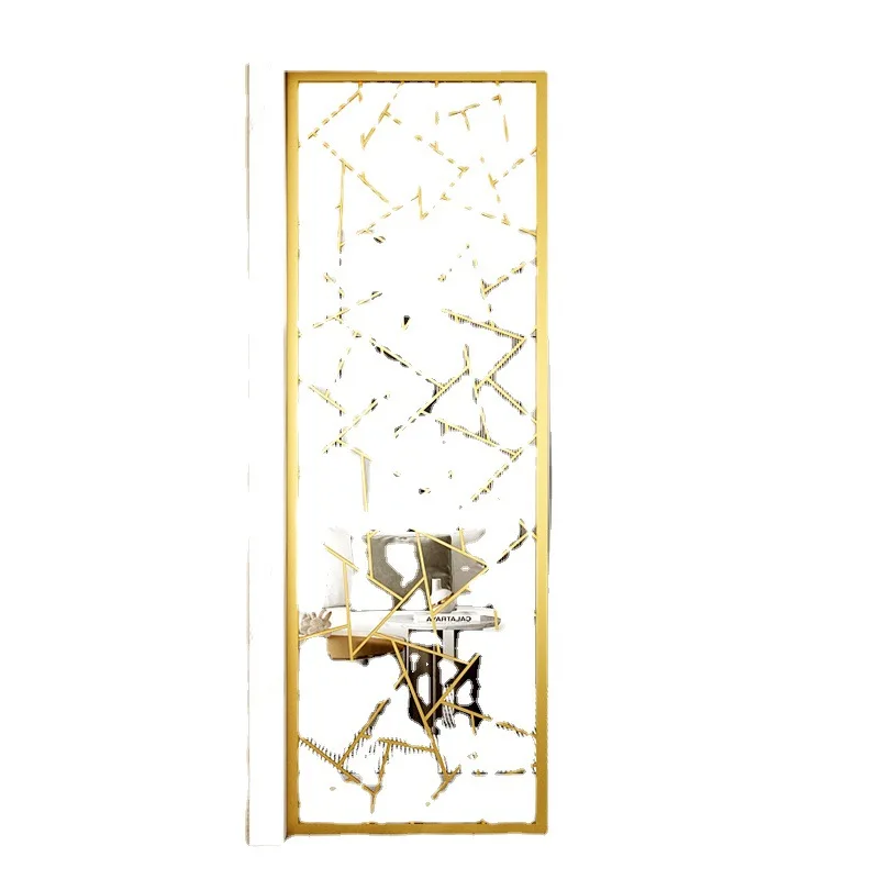 

Stainless steel wrought iron screen living room hollow door modern simple entry