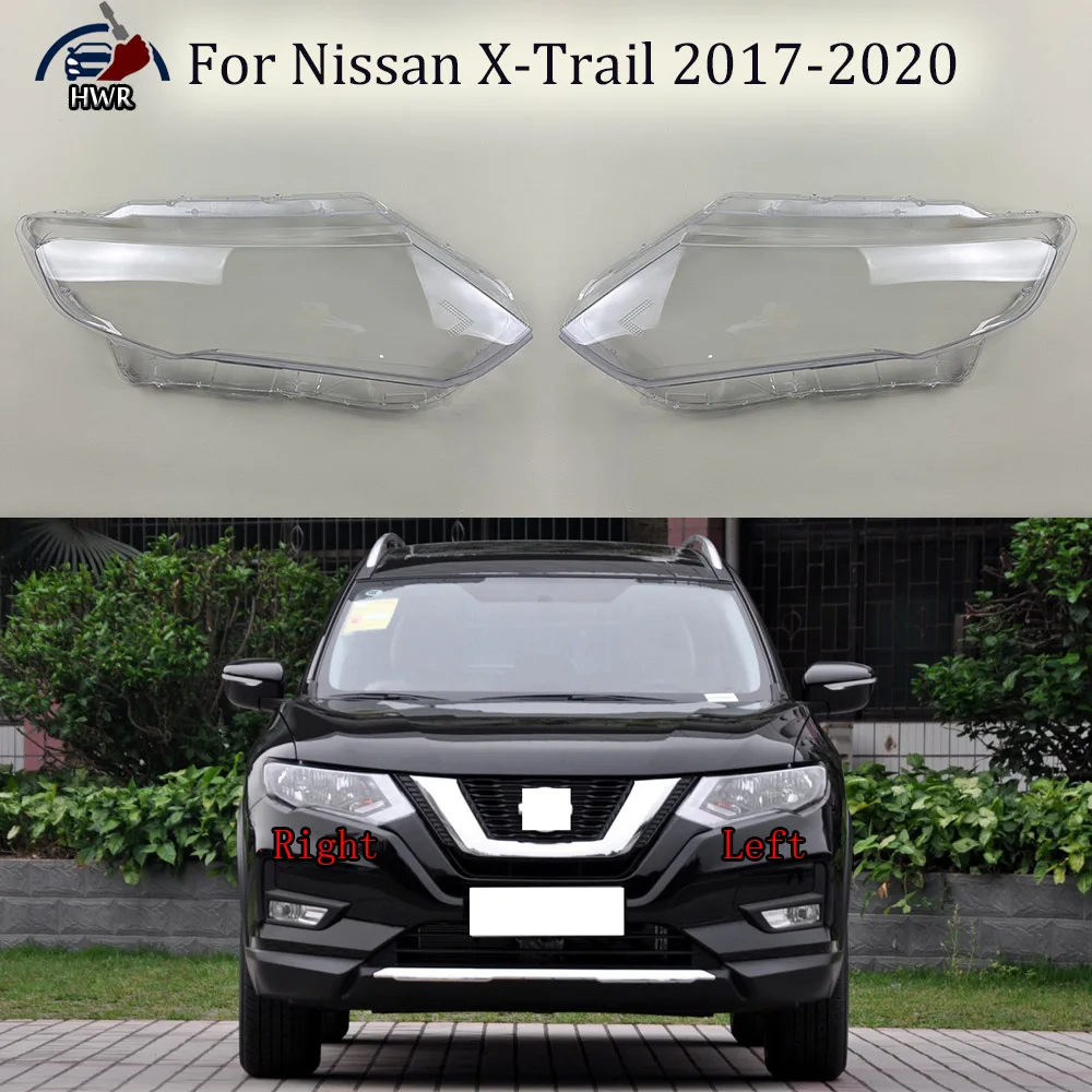 

For Nissan X-Trail 2017-2020 Transparent Shade Mask Headlight Cover Lampshade Headlamp Shell Plexiglass Auto Replacement Parts