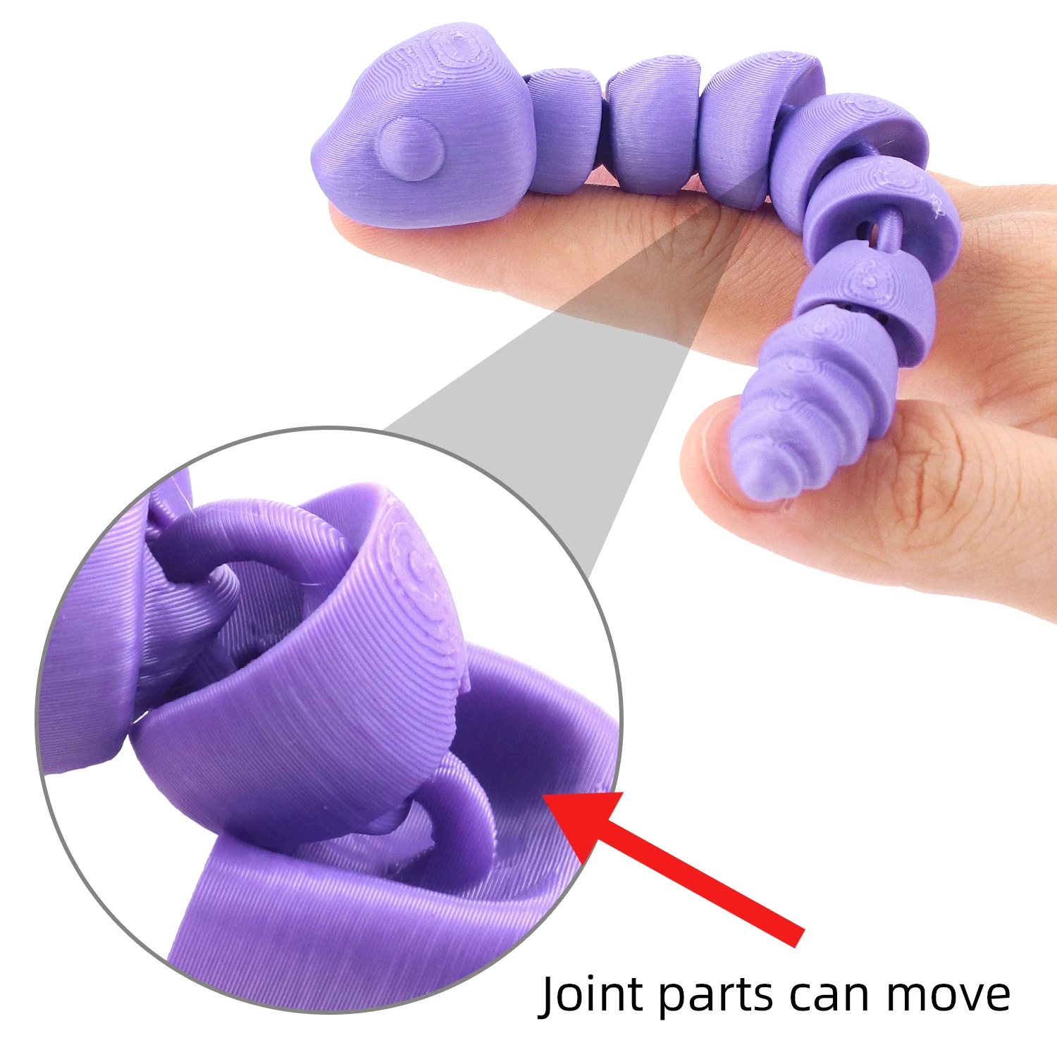 Impresión 3D de serpientes pequeñas, simulación de modelos animales para imprimir juguetes, entretenimiento interactivo para padres e hijos.