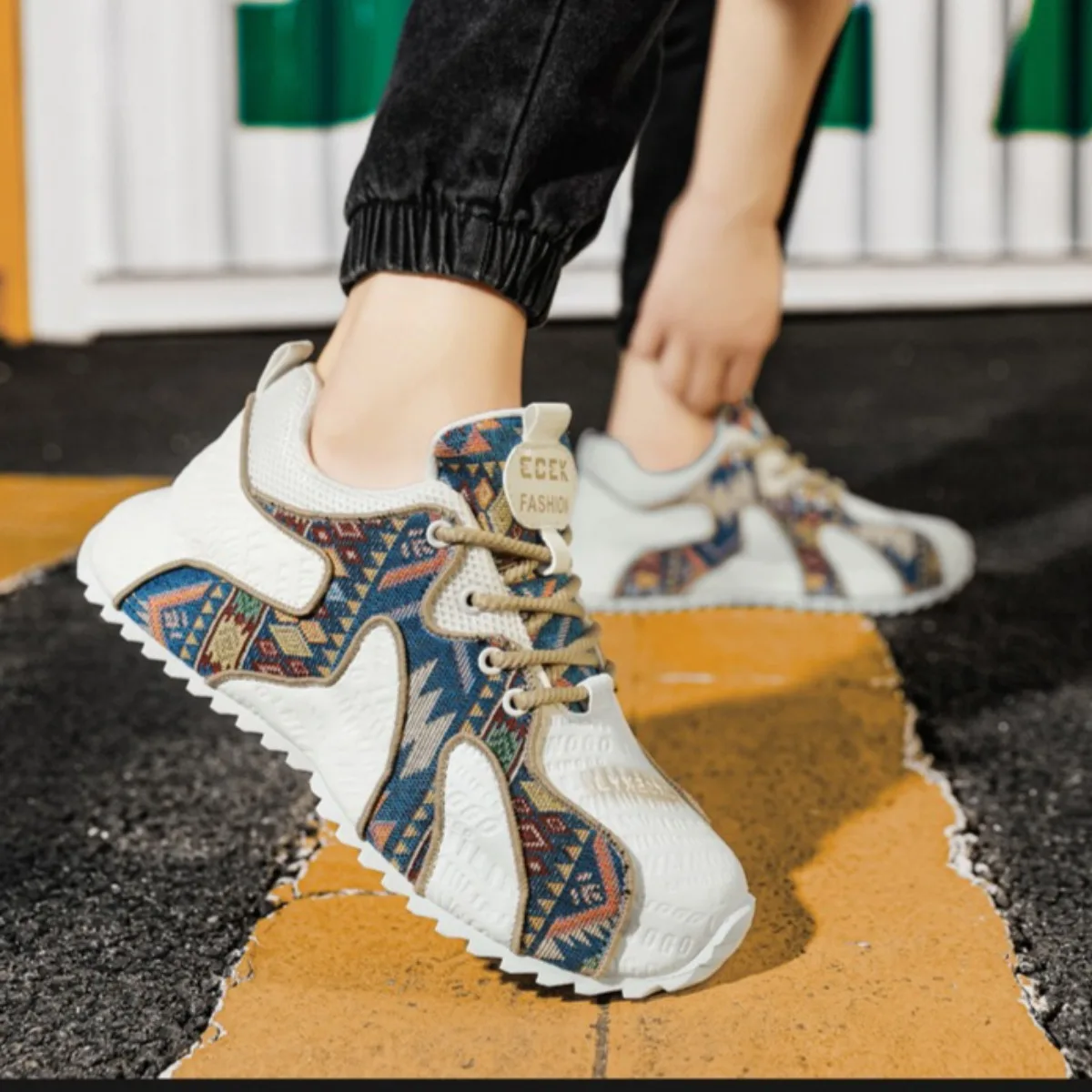 

Men's Platform Sneakers - Leather Fashion Skate Shoes, Breathable Outdoor Sports Shoes for Running Hiking Casual Wear