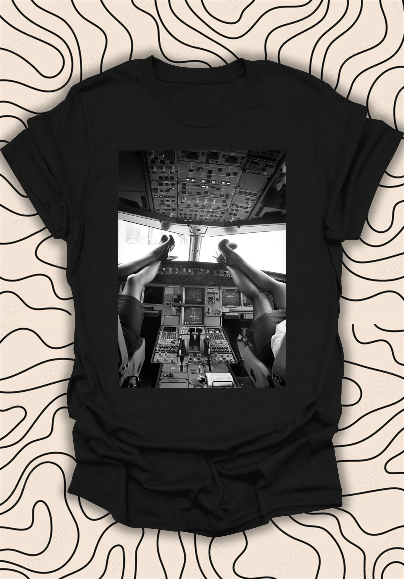 Cockpit Vibes T-Shirt Aviation Graphic Tee Fun Pilot Enthusiast Gift Summer cotton loose and breathable unisex T-shirt