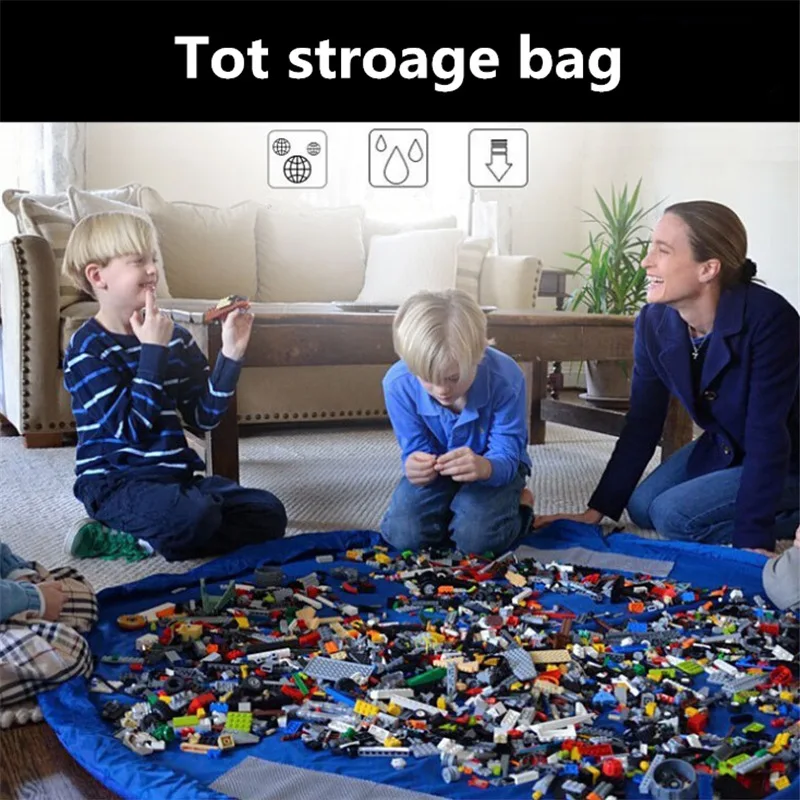 Children Toy Storage Bag Toy Cushion Large Fast Clean Organizer Play Pad  Building Block Toy Storage Bag Travel Outdoor Mat