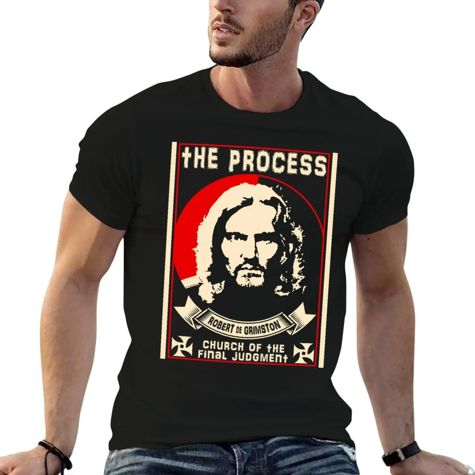Robert De Grimston Process Church Design T-Shirt Big and Tall Crew Neck Tee