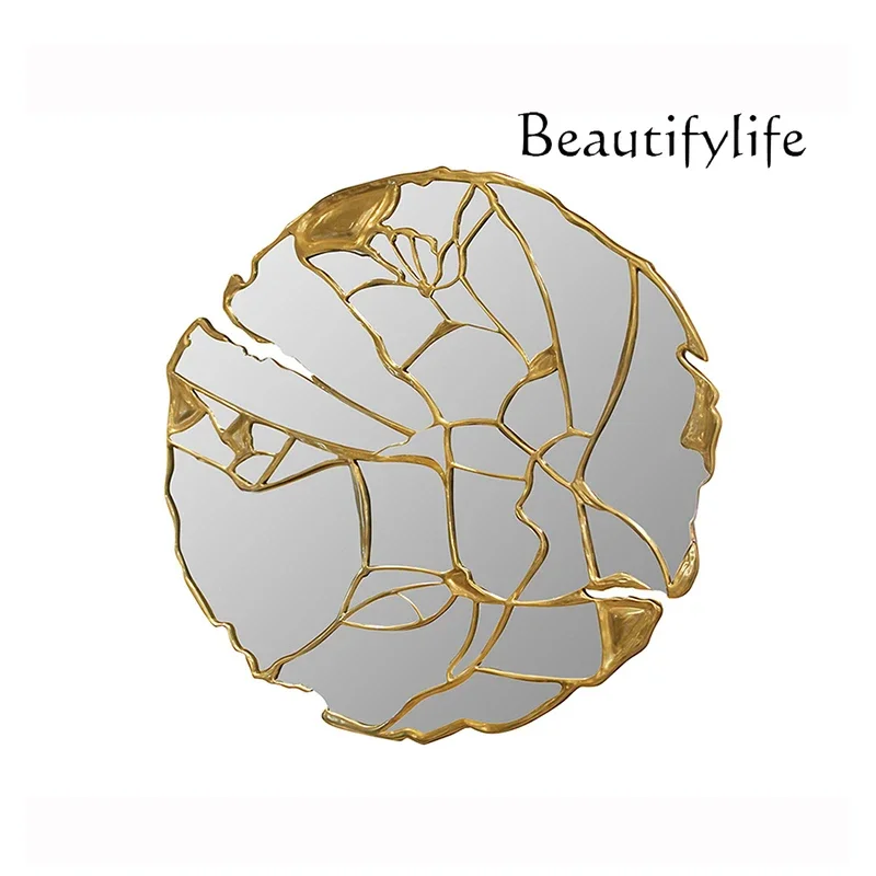 X Light Luxury Entrance Wall-mounted Decorative Mirror American Art Mirror Living Room Background Wall Irregular Creative Mirror