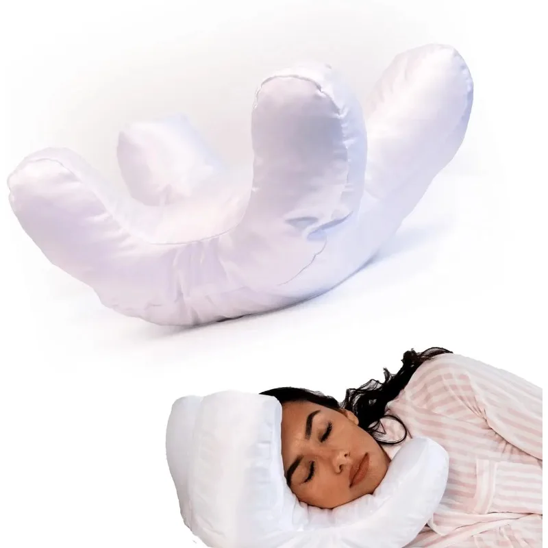 Beauty Satin Pillow with Memory Foam Filled Comfortable Soft Nap Cotton Pillow Peace of Mind Sleep No Stickers Makeup Headrest
