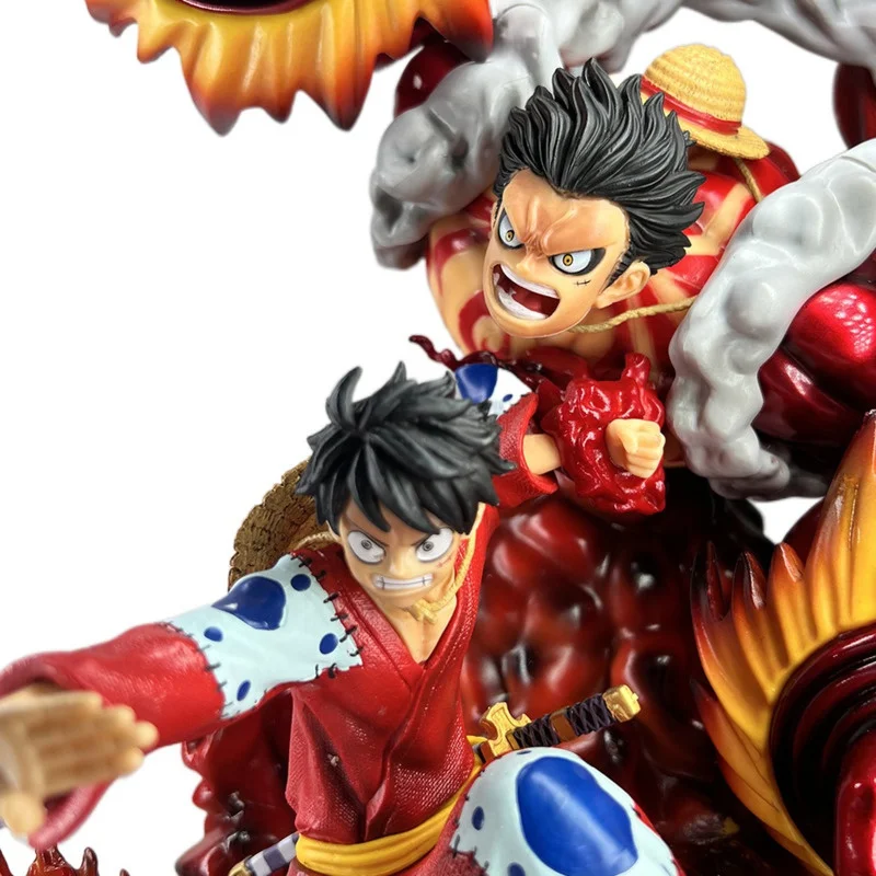 One Piece GK Wano Kimono Luffy Figure Gear 4 Gomu Gomu No Kong Organ 50cm Height 1/6 Statue Anime Model Figurine Collection Toy image 5