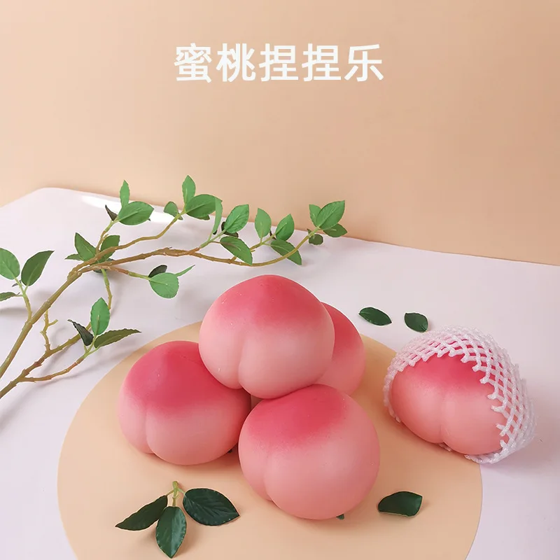 Anti-Stress Toy Cute Peach Squeeze Fidget Toys Squishy Funny Stress Relief For Kids Adults Gift Prop 1pcs J183