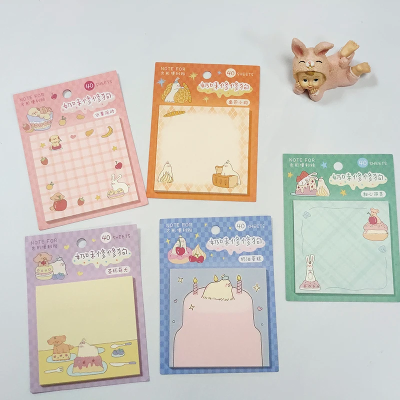 40Pcs Cute Puppy Dog Sticky Notes Message Notes Paper Decoration Scrapbook Memo Pad Notepad School Supplies Stationery