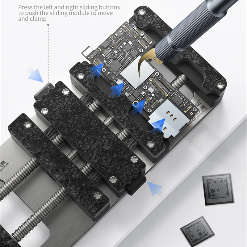 New QIANLI Universal Motherboard Repair Fixture with Thickened Base Fast Sliding Phone Chip Logic Board Stable Clamping Holder