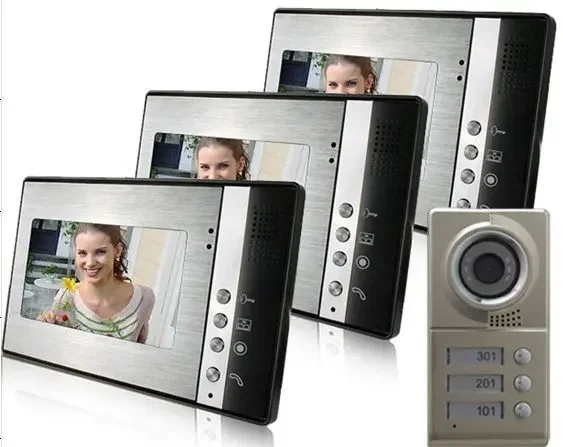 7 inch Indoor Monitor Waterproof Wired Video Door Phone Intercom System kit For Home Security