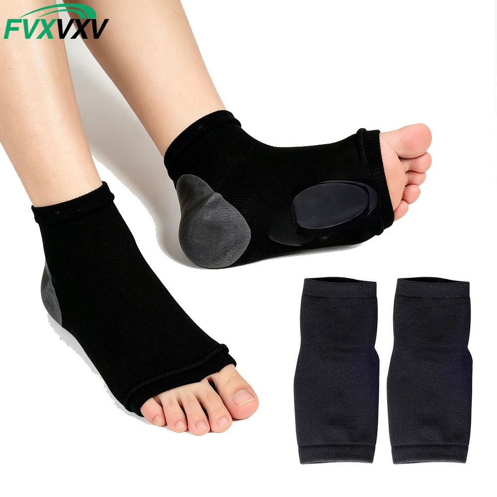 1Pair Fasciitis Socks with Arch Support - Ankle Compression Sleeve,Toeless Compression Socks for Foot Pain Relief,Ankle Swelling
