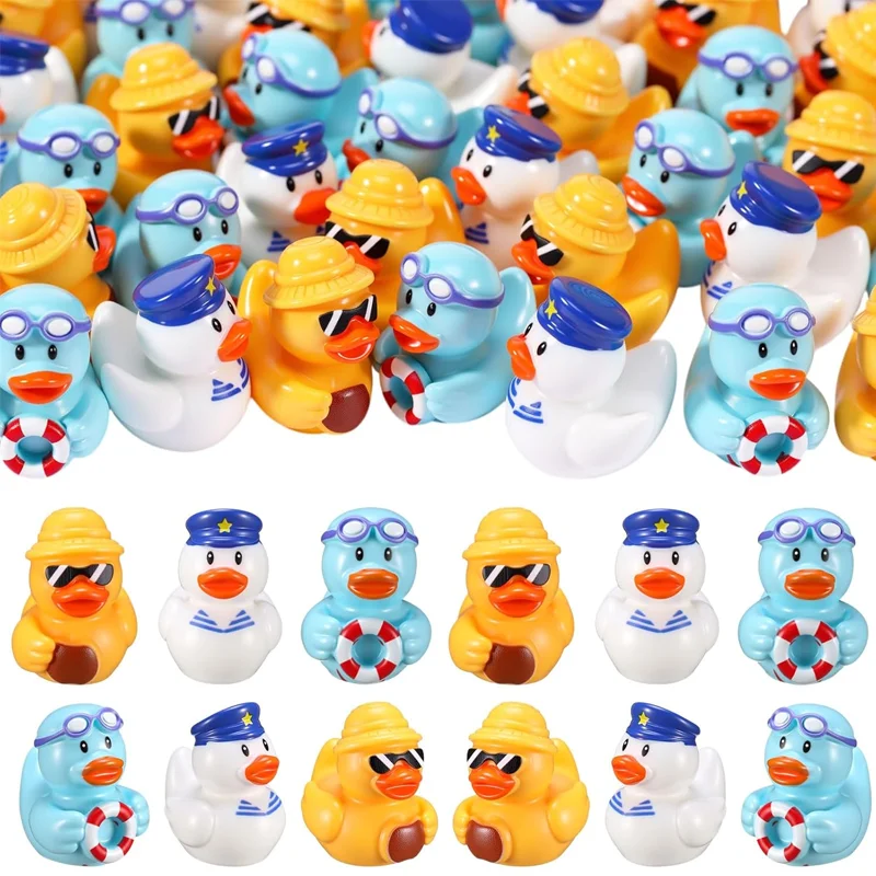 10 Pcs Mini Resin Sailor Cruise Ducks, Summer Tiny Figurines for Hiding, Fairy Garden Miniatures, Micro Landscape Accessories