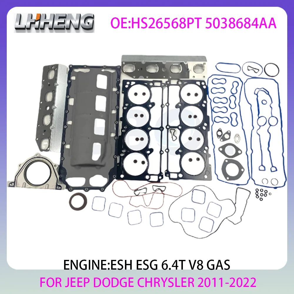 

Комплект прокладок двигателя ESH для JEEP GRAND CHEROKEE WRANGLER DODGE CHALLENGER CHARGER CHRYSLER 6.4L 6.4 L T V8 GAS 11-22 ESG HS26568PT