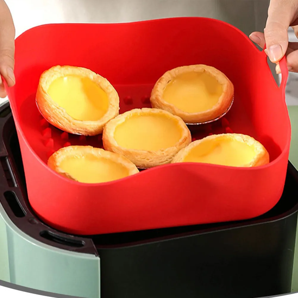 2Pcs Silicone Square Nonstick Baking Tray Reusable Heat Resistant Kitchen Accessories for 5L Airfryer