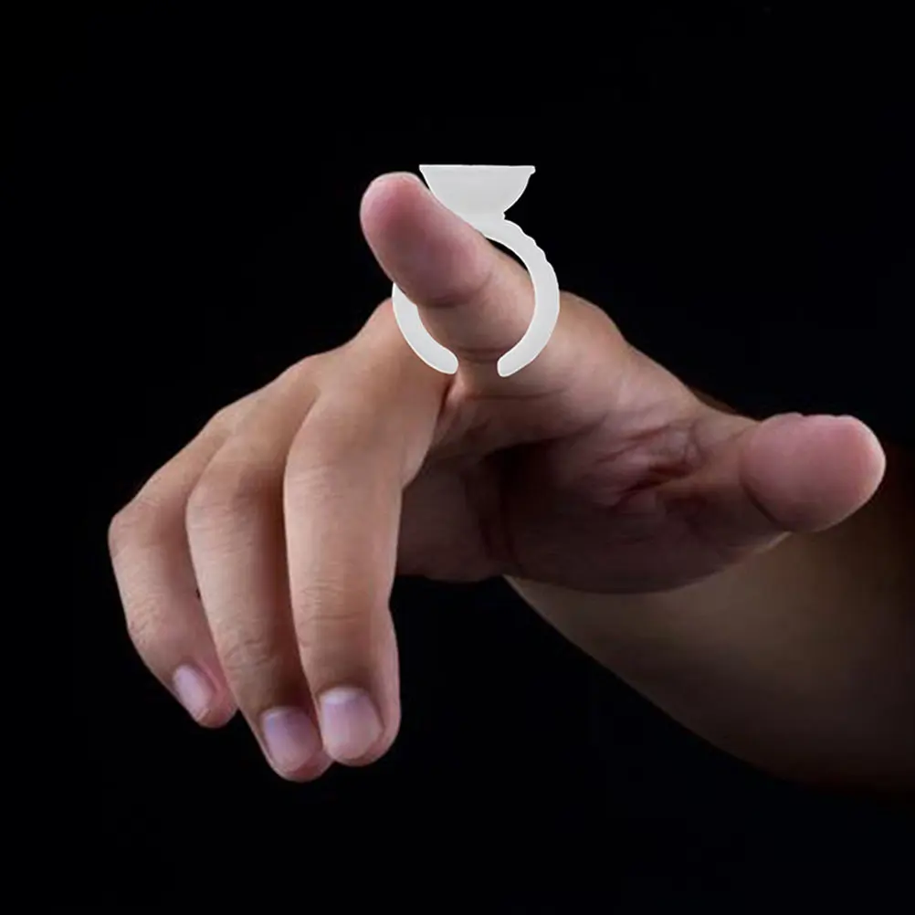 200Pcs Plastic Lash Glue Cups Ring Holder Lash Extension Rings Eyelash Grafting Tool Multi Use Plastic Rings Holders