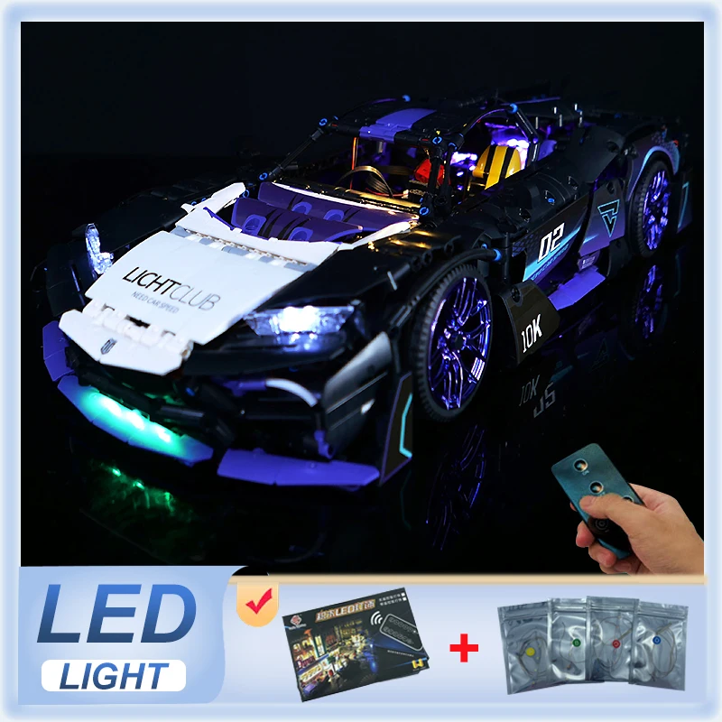 DIY RC LED Light Kit For LEGO 88020 Technical Sports Car  (Only LED Light,Without Blocks Model)