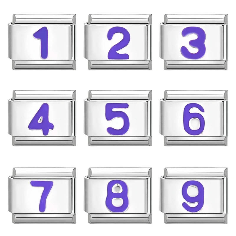 جديد Y2K 1-9 أرقام سلسلة النساء الرجال سحر ربط صالح 9 مللي متر الفولاذ المقاوم للصدأ الإيطالية سوار صنع DIY بها بنفسك مجوهرات هدايا #2