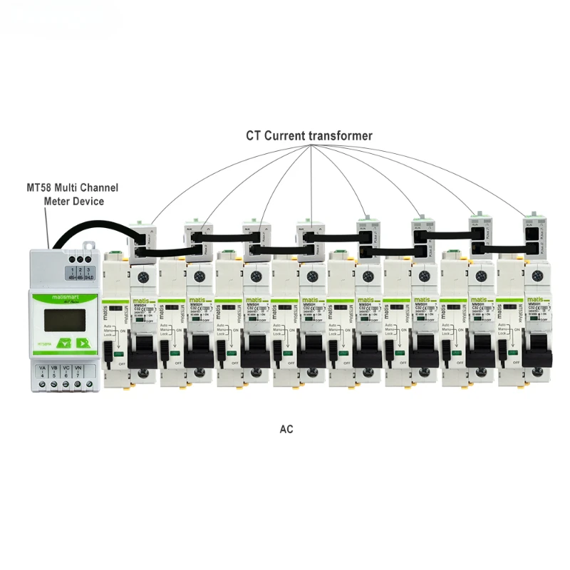 Matismart multi-loop AC energy meters for energy consumption projects Multi-channel AC smart meters