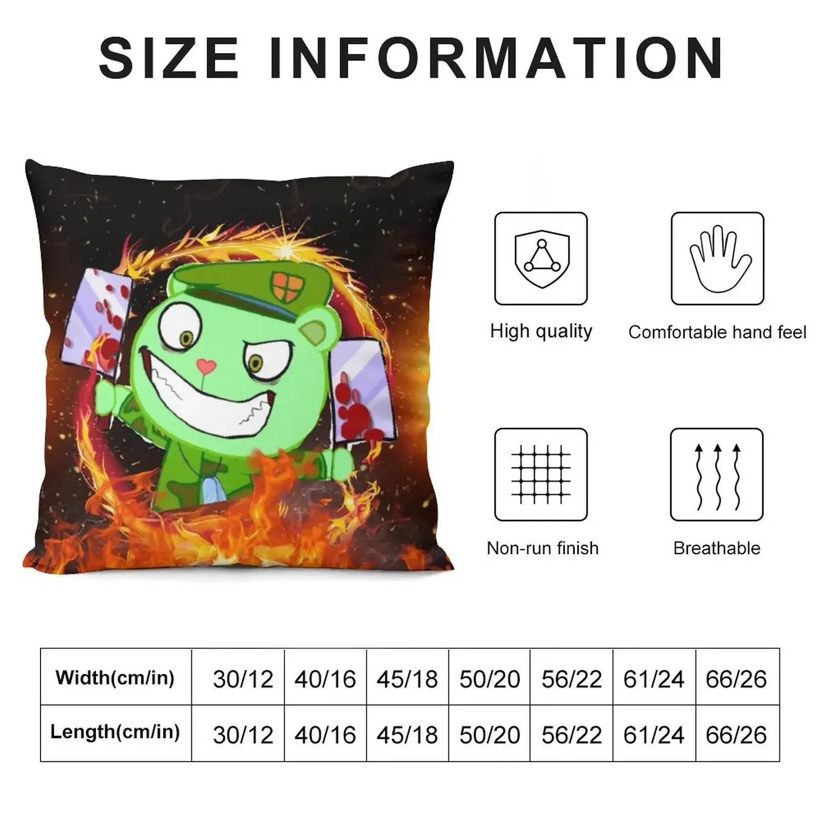 Happy Tree Friends Flippy - Magical Throw Pillow Sofa Cushions Cover Sofas Covers Cushions pillow