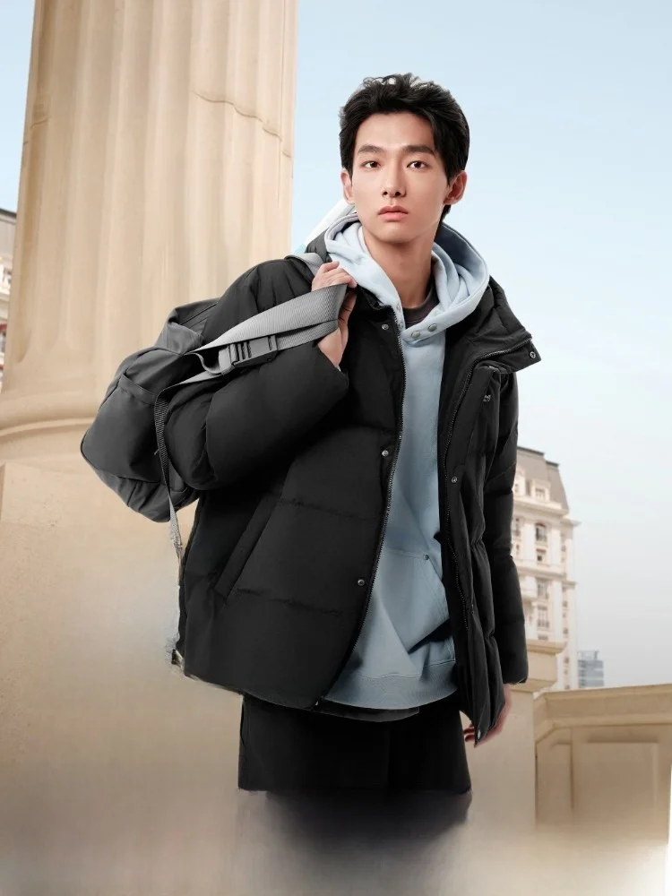 

Куртка Bosideng с капюшоном, короткая, мужская и женская, теплая, для активного отдыха, города, повседневная, для велоспорта, бега, кемпинга, путешествий, на молнии