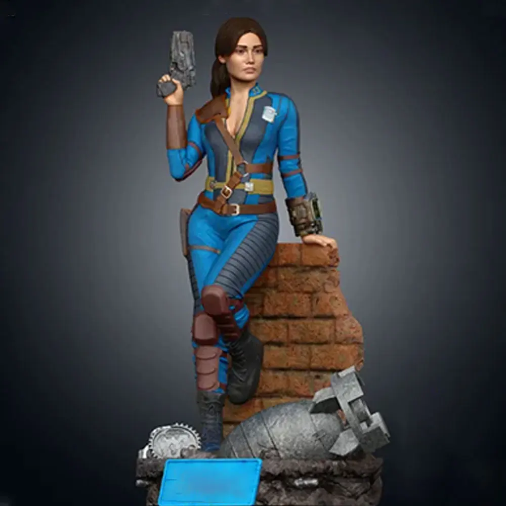 1/24/12/6 Battlefield Wreckage Female Warrior,Sexy Girl Resin Model Kit ,Miniature 3D Printed Grey Figure Statue,Unpainted