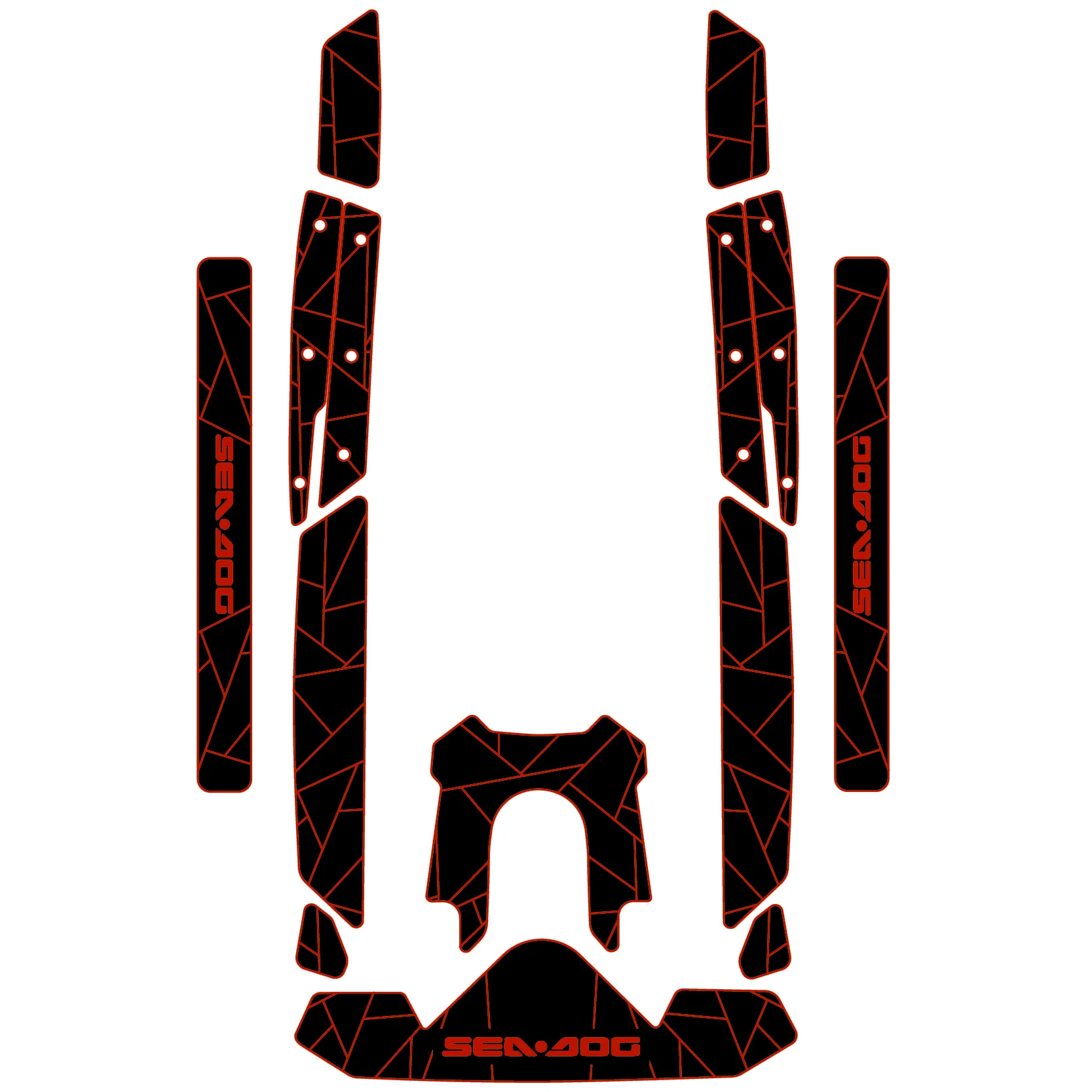 Self-Adhesive EVA Anti-Slip Floor Mat Kit For Sea Doo RXP-X 2021-2024 Watercraft With Side Pads