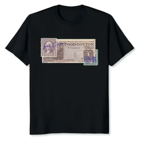 NEW LIMITED Funny Food Stamp Gangster Foodstamps 90s 80s Five T-Shirt